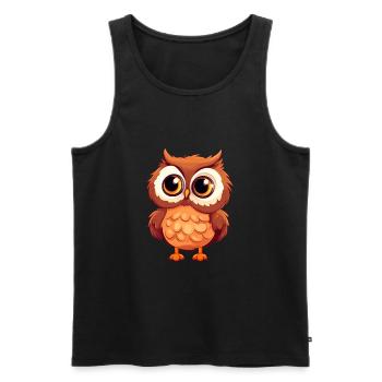 Eule Niedlich Glücklich Kawaii Cartoon Clipart Tier - Männer Premium Bio Tank Top - Schwarz - Vorne - Michal (187cm)