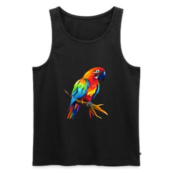 Papagei Niedlich Glücklich Kawaii Cartoon Clipart Tier - Männer Premium Bio Tank Top - Schwarz - Vorne - Michal (187cm)