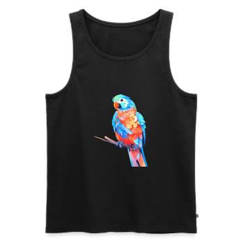 Papagei Niedlich Glücklich Kawaii Cartoon Clipart Tier - Männer Premium Bio Tank Top - Schwarz - Vorne - Michal (187cm)