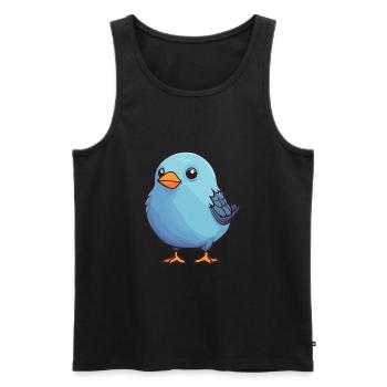Vogel niedlich glücklich kawaii cartoon clipart tier - Männer Premium Bio Tank Top - Schwarz - Vorne - Michal (187cm)