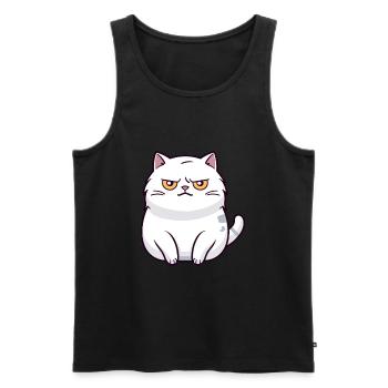 Katze niedlich glücklich kawaii cartoon clipart tier - Männer Premium Bio Tank Top - Schwarz - Vorne - Michal (187cm)