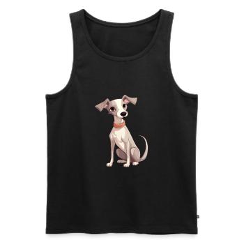 Whippet Chien Mignon Heureux Kawaii Cartoon Clipart Anim - Débardeur bio Premium Homme - noir - Devant - Michal (187cm)