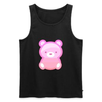 Bär Niedlich Glücklich Kawaii Cartoon Clipart Tier - Männer Premium Bio Tank Top - Schwarz - Vorne - Michal (187cm)