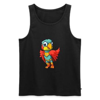 Super-héros Drôle Perroquet Kawaii Cartoon Animal Pet - Débardeur bio Premium Homme - noir - Devant - Michal (187cm)