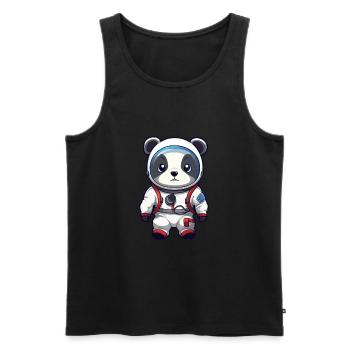 Astronaut Lustiger Panda Kawaii Cartoon Tier Haustier - Männer Premium Bio Tank Top - Schwarz - Vorne - AI Model Male 178 light (178cm)