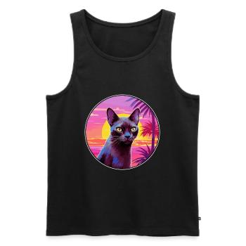 Burmaische Katze Rasse Aquarell Karikatur Kawaii Haustier - Männer Premium Bio Tank Top - Schwarz - Vorne - Michal (187cm)