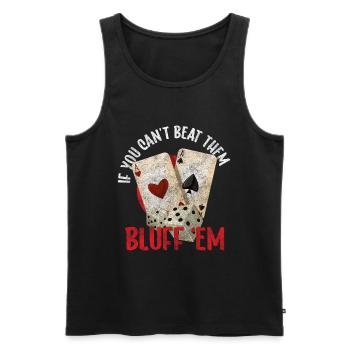 Cartes de joueurs de cartes Poker Poker - Débardeur bio Premium Homme - noir - Devant - AI Model Male 178 light (178cm)