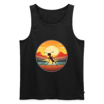 Ant Colorful Watercolor Cartoon Kawaii Animal - Men's Premium Organic Tank Top - black - Front - AI Model Male 178 light (178cm)