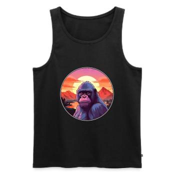 Affe buntes Aquarell Cartoon Kawaii Tier - Männer Premium Bio Tank Top - Schwarz - Vorne - Michal (187cm)
