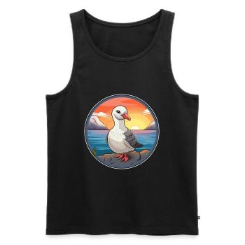 Albatross Colorful Watercolor Cartoon Kawaii Pet - Men's Premium Organic Tank Top - black - Front - Michal (187cm)