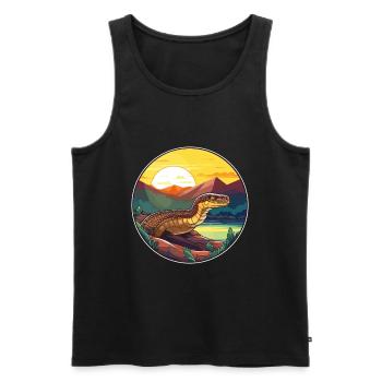 Anaconda Colorful Watercolor Cartoon Kawaii Animal - Men's Premium Organic Tank Top - black - Front - AI Model Male 178 light (178cm)