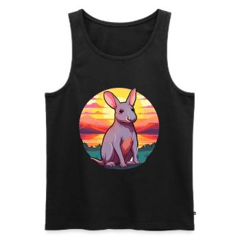 Aardvark Colorful Watercolor Cartoon Kawaii Animal - Men's Premium Organic Tank Top - black - Front - Michal (187cm)