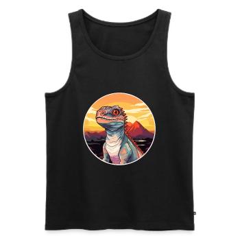 Basilisk Colorful Watercolor Cartoon Kawaii Animal - Men's Premium Organic Tank Top - black - Front - AI Model Male 178 light (178cm)