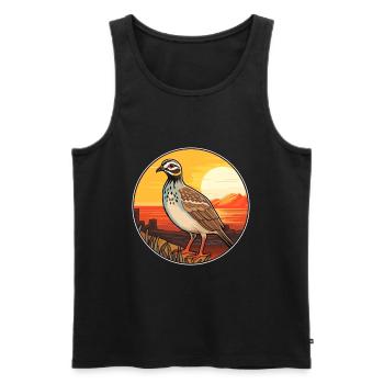 Quail Colorful Watercolor Cartoon Kawaii Animal - Men's Premium Organic Tank Top - black - Front - Michal (187cm)