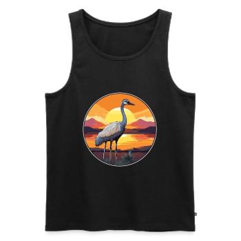 Strauß buntes Aquarell Cartoon Kawaii Tier - Männer Premium Bio Tank Top - Schwarz - Vorne - Michal (187cm)