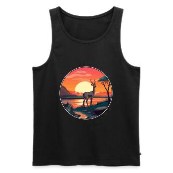 Impala Buntes Aquarell Cartoon Kawaii Tier - Männer Premium Bio Tank Top - Schwarz - Vorne - Michal (187cm)