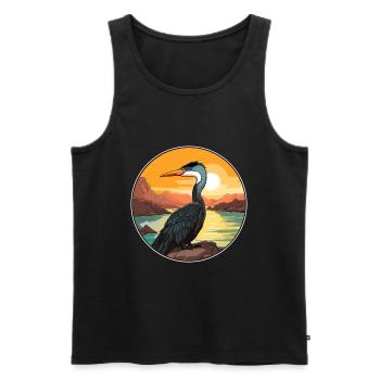 Kormoran Bunte Aquarell-Karikatur Kawaii Haustier - Männer Premium Bio Tank Top - Schwarz - Vorne - Michal (187cm)