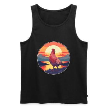 Huhn buntes Aquarell Cartoon Kawaii Tier - Männer Premium Bio Tank Top - Schwarz - Vorne - Michal (187cm)