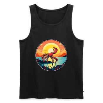 Scorpion Aquarelle Colorée Dessin Animé Kawaii Animal - Débardeur bio Premium Homme - noir - Devant - Michal (187cm)