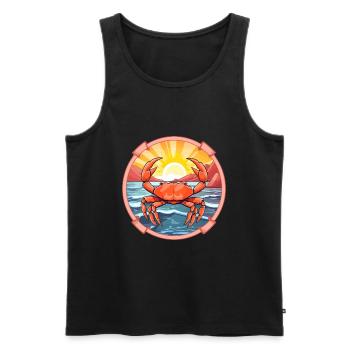 Crab Colorful Watercolor Cartoon Kawaii Animal - Men's Premium Organic Tank Top - black - Front - Michal (187cm)
