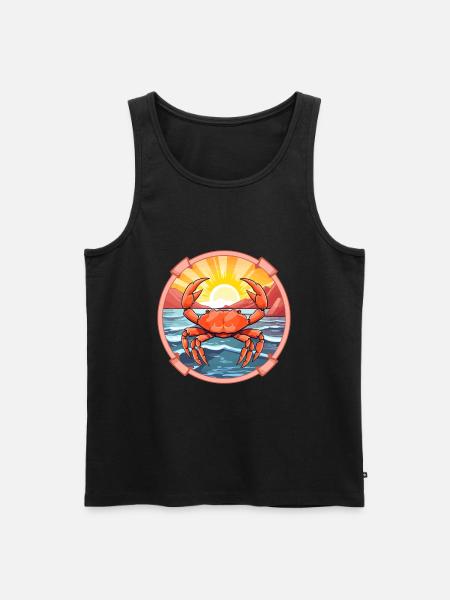 Krabbe farverig akvarel tegneserie Kawaii Animal - Herre Premium økologisk tanktop - sort