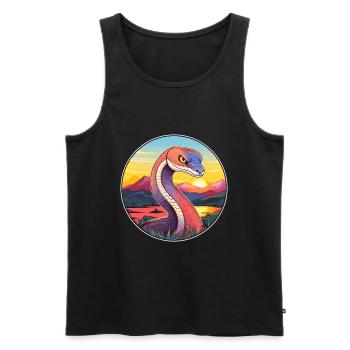 Cobra Snake Colorful Watercolor Cartoon Kawaii Pet - Men's Premium Organic Tank Top - black - Front - AI Model Male 178 light (178cm)