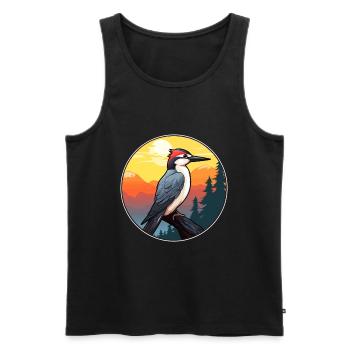 Specht bunte Aquarell-Karikatur Kawaii Haustier - Männer Premium Bio Tank Top - Schwarz - Vorne - Michal (187cm)
