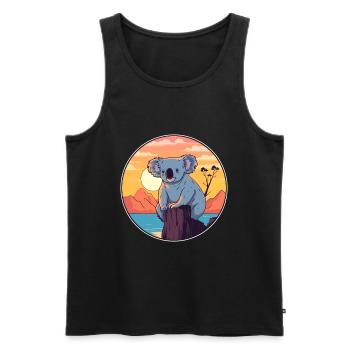 Koala Buntes Aquarell Cartoon Kawaii Tier - Männer Premium Bio Tank Top - Schwarz - Vorne - AI Model Male 178 light (178cm)