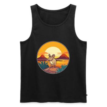 Elephant Shrew Colorful Watercolor Cartoon Kawaii - Men's Premium Organic Tank Top - black - Front - AI Model Male 178 light (178cm)