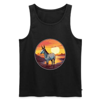 Esel buntes Aquarell Cartoon Kawaii Tier - Männer Premium Bio Tank Top - Schwarz - Vorne - Michal (187cm)