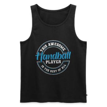 Handball, Joueur De Handball, Sports De Balle - Débardeur bio Premium Homme - noir - Devant - AI Model Male 178 light (178cm)
