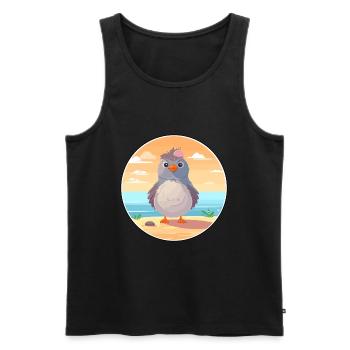 Cuckoo Cartoon Yoga Beach Summer Illustration - Men's Premium Organic Tank Top - black - Front - Michal (187cm)