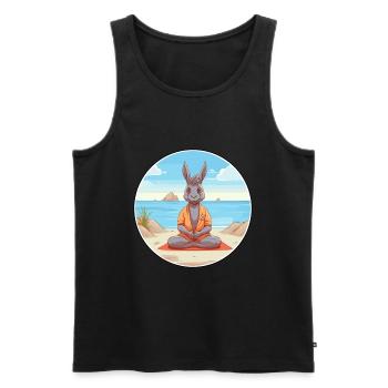 Donkey Cartoon Yoga Beach Summer Illustration - Men's Premium Organic Tank Top - black - Front - Michal (187cm)