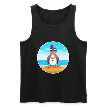 Jay Cartoon Yoga Strand Sommer Illustration - Männer Premium Bio Tank Top - Schwarz - Vorne - AI Model Male 178 light (178cm)
