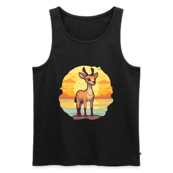 Antilope Lustige Karikatur Kawaii Strand Illustration - Männer Premium Bio Tank Top - Schwarz - Vorne - Michal (187cm)