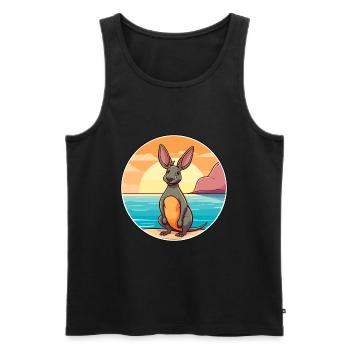 Aardvark Watercolor Cartoon Kawaii Clipart Animal - Men's Premium Organic Tank Top - black - Front - Michal (187cm)