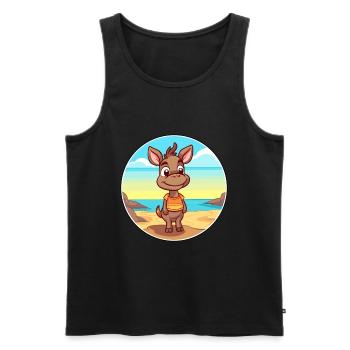 Bongo Aquarell Cartoon Kawaii Clipart Tier - Männer Premium Bio Tank Top - Schwarz - Vorne - Michal (187cm)