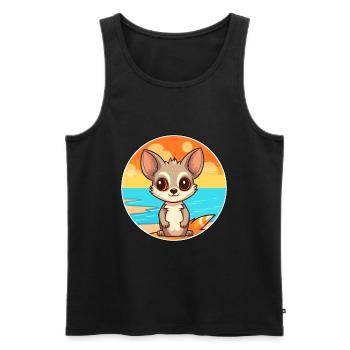 Aye Aye Aquarell Cartoon Kawaii Clipart Tier - Männer Premium Bio Tank Top - Schwarz - Vorne - AI Model Male 178 light (178cm)