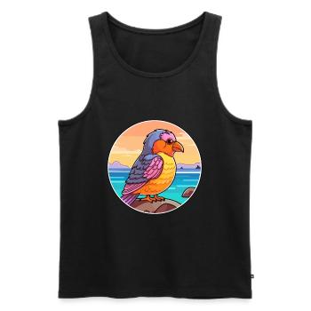 Cuckoo Watercolor Cartoon Kawaii Clipart Animal - Men's Premium Organic Tank Top - black - Front - Michal (187cm)