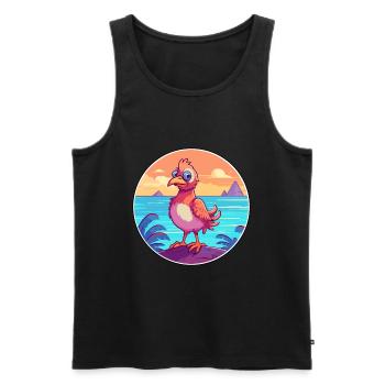 Poulet Aquarelle Dessin Animé Kawaii Clipart Animal - Débardeur bio Premium Homme - noir - Devant - Michal (187cm)