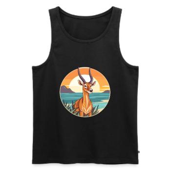 Antilope Aquarell Cartoon Kawaii Clipart Tier - Männer Premium Bio Tank Top - Schwarz - Vorne - Michal (187cm)