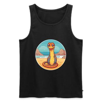 Cobra aquarelle dessin animé Kawaii Clipart Animal - Débardeur bio Premium Homme - noir - Devant - Michal (187cm)