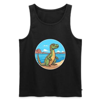 Basilisk Watercolor Cartoon Kawaii Clipart Animal - Men's Premium Organic Tank Top - black - Front - AI Model Male 178 light (178cm)