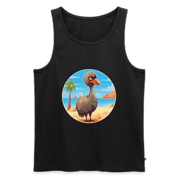 Emu Aquarelle Cartoon Kawaii Clipart Animal - Débardeur bio Premium Homme - noir - Devant - Michal (187cm)