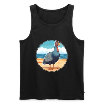 Pintade aquarelle dessin animé Kawaii Clipart animal de compagnie - Débardeur bio Premium Homme - noir - Devant - AI Model Male 178 light (178cm)