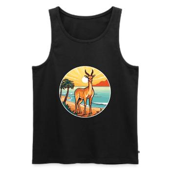 Impala Aquarell Cartoon Kawaii Clipart Tier - Männer Premium Bio Tank Top - Schwarz - Vorne - Michal (187cm)