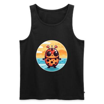 Ladybug Watercolor Cartoon Kawaii Clipart Animal - Men's Premium Organic Tank Top - black - Front - AI Model Male 178 light (178cm)