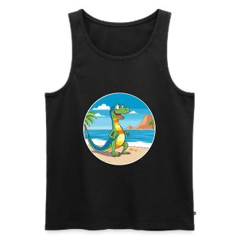 Lizard Watercolor Cartoon Kawaii Clipart Animal - Men's Premium Organic Tank Top - black - Front - AI Model Male 178 light (178cm)