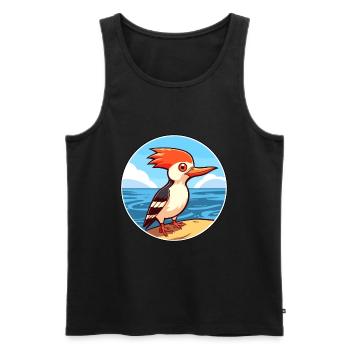 Specht Aquarell Karikatur Kawaii Clipart Haustier - Männer Premium Bio Tank Top - Schwarz - Vorne - Michal (187cm)