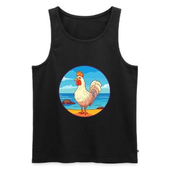 Huhn Aquarell Karikatur Kawaii Clipart Tier - Männer Premium Bio Tank Top - Schwarz - Vorne - Michal (187cm)